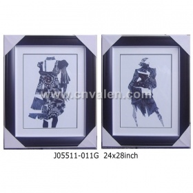 Cadre noir collage cadre avec mat afficher trois peintures 